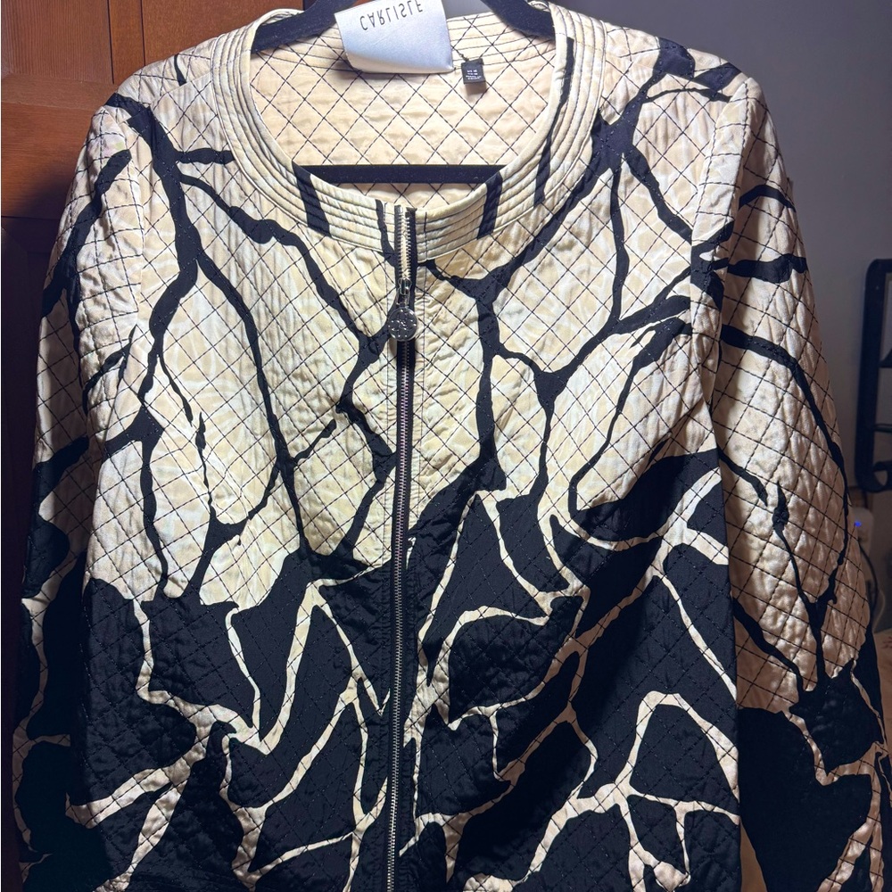 Carlisle Quilted Black and Cream Jacket, 16